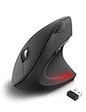TECKNET Wireless Vertikale Ergonomische Maus, 4800 DPI 5 Tasten Kabellose Optische Maus, 2.4G USB Vertical Ergonomic Optical Mouse Kabellos für Windows und Mac OS