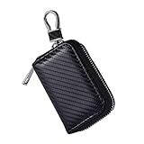 Autoschild 'Blockiertasche,Schutztasche Für Schlüsselanhänger, Zarte Ledertasche mit Reißverschluss Schlüsselanhänger, Schutztaschen Hülle für Signal-Blocking Autoschlüsselanhänger