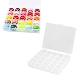 Aufbewahrungsbehälter aus Kunststoff,25 Fächer Kunststoff Spulenbox Leer,Kunststoff Spulenbox Leer,Nähzubehör-Aufbewahrungsbox,Box für Spulen Nähmaschine für Nähmaschine Aufbewahrung von Spulen Rollen