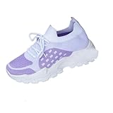 diabetiker sneaker damen Sneakers Damen Leichte Rutschfeste Schnürer Orthopädische Schuhe Bequem Weite Laufschuhe Atmungsaktives Mesh Turnschuhe Slip On Sportschuhe Straßenlaufschuhe Lila 36