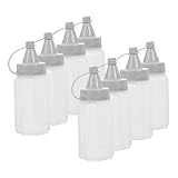 EPIGEIST 8 Stück Teiliges Quetschflaschen aus Klarem Kunststoff Auslaufsichere Squeeze flaschen für Öl Olivenöl Bbq saucen Vielseitig Einsetzbar für Küche Picknick Reisen