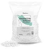 Oputec 900g Paraffinwachs Pastillen für Kerzen: Weißes Kerzenwachs - Kerzen selber Machen - Kerzenwachs zum Gießen - Eigene Kerzen herstellen und nachfüllen - Made in Germany