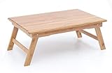 Laptop-Betttisch, großer Klappschreibtisch mit Betttablett aus Bambus, großer klappbarer Notebooktisch mit klappbaren Beinen (Größe: 80 x 50 x 33,5 cm)