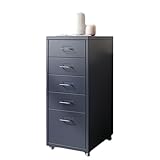 Kommode mit 5 Schubladen, elegante graue Kommode für Schlafzimmer, Wohnzimmer und Büro, geräumiger Aufbewahrungs-Organizer, modernes Design, perfekt für Zuhause und Klassenzimmer