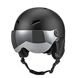 Tumuued 1 Stück Skihelm Skifahren Snowboard Skateboard Helm mit Schutzbrille Gehörschutz M A