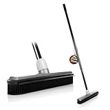 BigDean Gummibesen mit Stiel ausziehbar bis 150 cm – Besen für Haare & Made in Germany