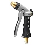Navaris Hochdruck Gartenbrause Metall Schlauchspritze - flexibel Verstellbarer Wasserdurchfluss - tropfsicher - Garten Spritze Gartenschlauch Brause