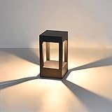 Pageone LED Wegeleuchten Außen 10W, Schwarz Garten Pollerleuchte, IP54 Wasserdicht Gartenleuchte Aluminium Aussen Path Lighting Floor Light für Außen Treppe Pfad Rasen Warmes Licht 3000K (20cm)