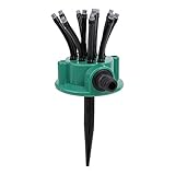 BAFOVY Automatischer Gartensprenger, 12 Flexible Rotierende Sprinkler Mehrfach-Sprinkler Gartensprenger mit 360-Grad-Abdeckung für Rasen Blumenbeete Gemüsegärten