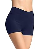 4How Damen Shorts Sommer Unterrock kurz eng Sport Shorts Sporthose Radlerhose Fitness Pole Yoga Shorts Tanzen Hotpants Volleyball Shorts Blau L