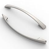 FURNIWARE 10 Stück Griffe, 128mm Lochabstand Möbelgriffe Schrankgriffe Küchengriffe Griffe Möbel Schubladengriffe Griffe für Küchenschränke Schränke Schubladengriffe Gebürstetes Satin-Nickel