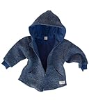 Lilano, Wollfilz Outdoor Jacke mit Kapuze, 80% Wolle (Bio), 20% Baumwolle (Bio) (Marine, 80)