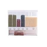 NCONCO 10L Müsli Vorratsdosen 6 in 1 Trockenfutterspender Vorratsbehälter Getreidefass Eimer Reis Aufbewahrungsbox Küche Wandhalterung Müsli Getreide Reis Spender