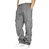 Eauptffy Jogginghose Herren 7/8 Länge Cargo Shorts Herren Stretch Sommer Jungen Kurze Chinohose Haremshose Hose Herren Freizeithose Lang Und Leicht Männliche Fitness-Laufhose Mit