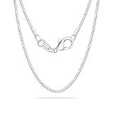 Casxyue 925 Silber Kette Halskette Für Damen Mädchen Ohne Anhänger Kettenbox/O-Kette/Kubanische Kette/Schlangenkette/Flache Kette 40 45 50 55 60 65 70 75 cm (Schlangenkette, 40cm)