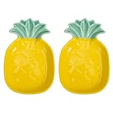 TOYANDONA 2 Stück Teiliges Keramik Ananasform Kleine Gewürzschalen für Sojasauce Essig Chili Öl Salt Vorratsbehälter Leicht Tragbar Robust für Haushalt und Gastronomie