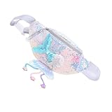 GLEAVI Mädchen Brusttasche Pailletten Bauchtasche Meerjungfrau Cartoon Umhängetasche Glänzende Tasche für Freizeit und Alltag