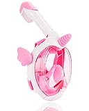 Flyboo Schnorchelmaske für Kinder,Tauchmaske 180-Grad-Sicht Einhorn Tauchermaske mit Panorama-Vollgesichtsdesign,XS Taucherbrille Geeignet für Junge Mädchen Geschenk
