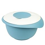 Westmark Rühr-/Backschüssel mit zweigeteiltem Deckel, 2,5 l, Mit Ausgießer, Kunststoff, Blau/Weiß, 3153227B