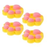 JOINPAYA 4 Stück Pack Babybadeschwämme Katzenkrallenform Weiche Peelingschwämme für Neugeborene und Kleinkinder Schnelltrocknend Hohe Saugfähigkeit Sanfte Badepflege für Zarte Kinderhaut