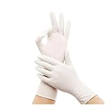 APVMFMKLTG 20/40/80 Stück weiße Einweg-Nitrilhandschuhe for Haushalt, Küche, Katzen, Hunde, Friseur, Tattoo-Studio und Autowäsche(20PCS,S)