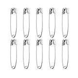 10 Stück Sicherheitsnadeln, 38MM Sicherheit Pin, Safety Pins für Kunsthandwerk Nähen Schmuckherstellung Heimarbeitsplatz