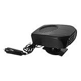 YARNOW Tragbare 12v Autoheizung mit 2 Heizstufen 360° Drehbarer Scheibenenteiser Kompakter Elektrischer Heizlüfter für Fahrzeuginnenraum und Schnelles Enteisen im Winter