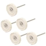 Violiica Poliertuchscheiben, 25 mm Durchmesser, 3 mm Schaft, für Schmuck und Metall, Feinpolieren, 5 Stück