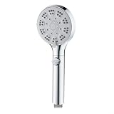 5 Modi Verstellbarer Duschkopf G1/2 Wassersparender Hochdruck Wasserhahn Bad Handbrause Duschbrause (Silver)