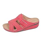 Sandalen Damen Sommer Elegant Zehentrenner Bequeme Sommerschuhe Flache Orthopädische-sandalen Mit Fussbett,Atmungsaktive Slingback Sandaletten Für Strandurlaub Sandalen Damen Blau Quasten-verzierung