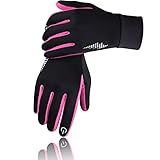SIMARI Kinder Handschuhe Thermo Winterhandschuhe Fahrradhandschuhe Laufhandschuhe Anti-Rutsch Touch Screen Skifahren Outdoor Sport für mädchen Jungen 2-11 Jahre SMRG106 (Rosa L)