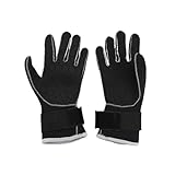 QOXEZY Neopren-Tauchhandschuhe für Herren, 3 mm, Schnorcheln und Surfen, Neoprenanzug-Handschuhe mit Wärmedämmung und verbessertem Griff, Schwarz