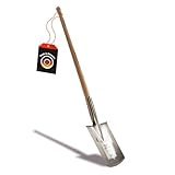 SHW FIRE | Spaten für Harte, steinige Böden - 103cm Eschenstiel mit Knopf-Griff, Geschärftes Spatenblatt mit Trittkante - Robuster Gartenspaten für BAU und Hof - Spaten mit Stiel | Made in Germany