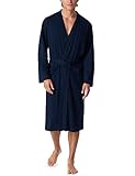 Schiesser Herren Fine Interlock 120 Cm Länge - Bio Baumwolle Bademantel, Dunkelblau_178407, L EU