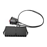 Domasvmd 24-poliger LED-Ein-/Aus-Schalter, Überbrückungskabel, schwarz, 35 cm, Netzschalter-Kabel für Open Mining-Gehäuse, PC