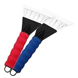 Cabilock 2Stücke Auto Schneekratzer mit Gummimanschette Langlebige Schneeschaufel für Windschutzscheibe Effektiver Eiskratzer Robust und rutschfest für Fahrzeuge