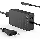 Ladekabel 65W 15V 4A Microsoft Ladegerät Netzteil für Surface Pro 9/8/Pro 7/Pro 7+/Pro 6/Pro 5/Pro 4/Pro 3/X, Surface Laptop /4/3/2, Surface Go 3/2, Surface Book 3/2, mit USB-Port