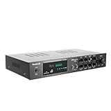 KEESUNG Verstärker HiFi Stereo, HiFi Verstärker 5 Kanal Digital Fm USB Stereo Amplifier VollverstäRker 5 Kanal Microphone Mini Fm Audio Metall Power VorverstäRker für HiFi, Heimkino Oder Kleine Pa