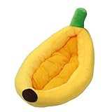 Luocute Bananen -Haustierbett, Elegante Praktische Süße Gemütliche Plüsch -Haustierbett für Kleine Hunde Katzen, Katzenbett Warme Bananenform Weich Gemütlich Bequeme Haustier Nacht (S)