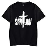 HTHDA Saint JHN Merch Streetwear Sommer Loose Tops,Hip Hop Trend T-Shirt,Fan-Shirt Kurzarm,Rundhals Damen Herren,Schwarz,3XL