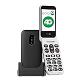 DORO Telefon – Doro Leva E22 – 4G Klapphandy für Senioren – 2,8 Zoll Display, kontrastreiche Tasten, besonders klarer Klang, HD Voice, Kamera, Doro Secure-Taste – Inklusive Ladestation – Schwarz/Weiß