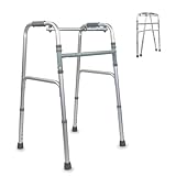 Mobiclinic®, Gehhilfe, Gehbock, Schmal, Stabil, Klappbar, 4 gummifüße, Aus aluminium, Leichtgewicht, Europäische marke, Höhenverstellbar, Ergonomische griffe, Nur 2, 5 kg, Silber, Modell columna