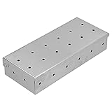 UPQRSG Räucherbox für Gasgrillen, Entlüftungsdesign, hohe Kompatibilität, Edelstahl-Holzspänebox, einfach zu bedienen, robuste BBQ Gadgets für Holzkohle-Gasgrill, fügt köstlichen rauchigen Geschmack