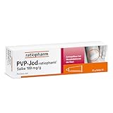 PVP-Jod-ratiopharm® Salbe: keimtötende Wirkung bei oberflächlichen Wunden, Verbrennungen, Entzündungen und Infektionen auf der Haut, mit Povidon-Iod, 25g
