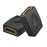 RyzzRooa HDMI-Koppler-Adapter, 2 Stück, HDMI-Stecker Buchse auf Buchse, 3D, 4K, HDMI-Verlängerungsadapter für Monitor, TV, Laptop und mehr