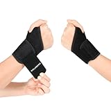 welsberg 2 Stück Handgelenk Bandagen, Unisex Handgelenk stützung, Handgelenkbandage für Fitness, Bodybuilding, Kraftsport & Crossfit für das rechte und linke Handgelenk, schwarz