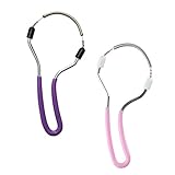 2 Stück Gesichtsepilierer, Frühlings Gesichtsepilierer, Manueller Tragbarer Kunststoff Epilierer, Edelstahl Epilierer, Für Gesichtshaarentfernung, Stirn, Wange, Oberlippe (Pink und Lila)