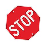 NUOBESTY Verkehrszeichen Stoppschild Achtkantig 25X25cm aus Aluminium für Schulen und Straßenbau mit Reflektierender Oberfläche