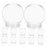 MAGICLULU 12 Stück Teiliges DIY Schneekugel Bastelset Klare Kunststoffkugeln mit Schraubverschluss Befüllbare Winterdekoration für Erwachsene Festliche Weihnachtsdeko