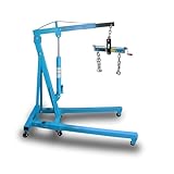 BITUXX Werkstattkran Hydraulischer Motorheber Motorkran Lastkran Hebekran Klappbar Motorhalter bis 2000 Kg mit ausbalancierbarem Motorträger